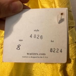 Watters & Watters Yellow Shantung Silk Dress